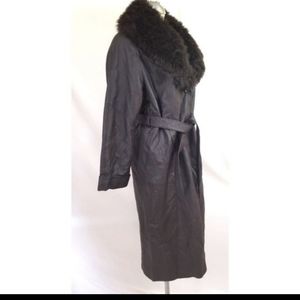 Terry Lewis Luxury Brown Leather Coat, Brand new w tags